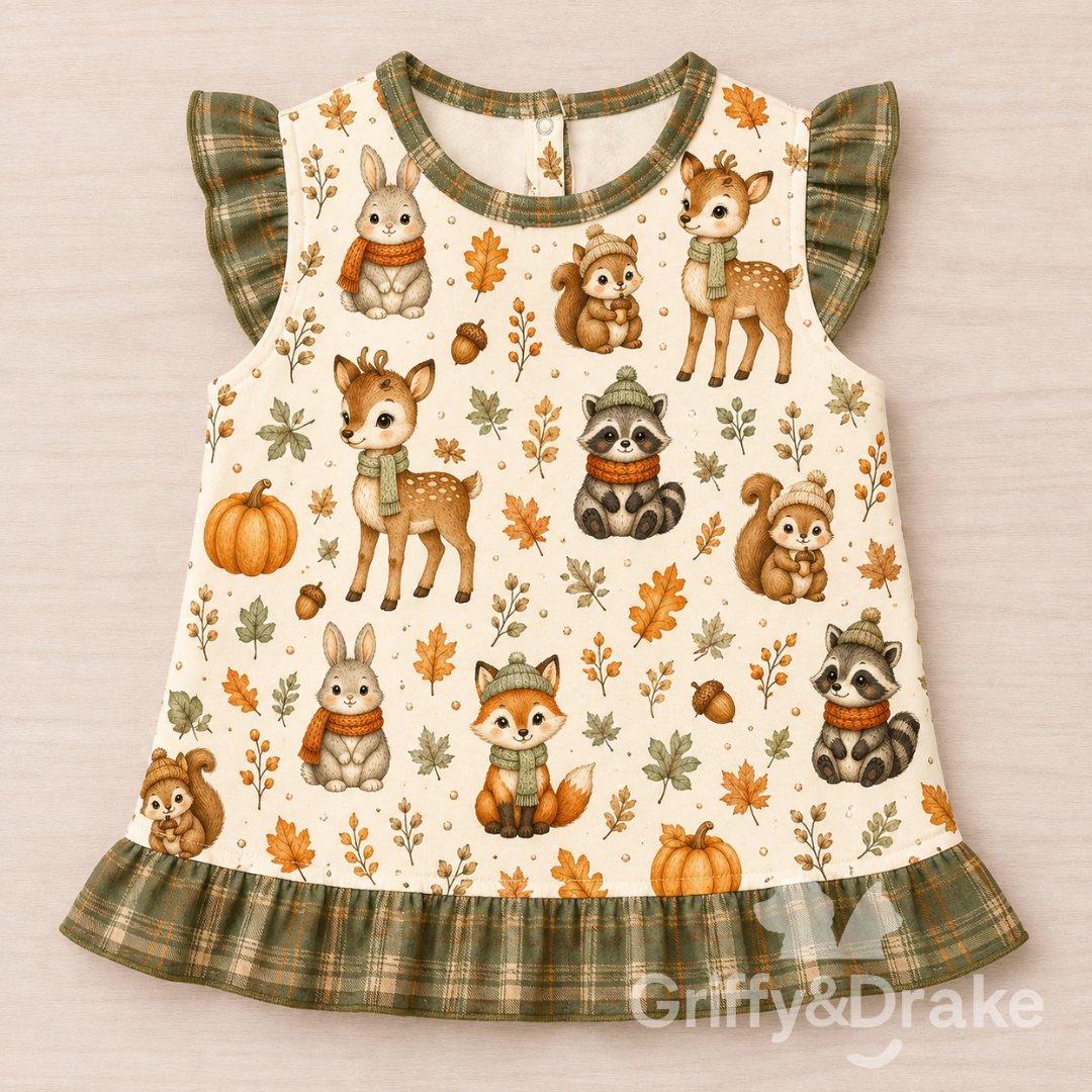 Fall Forest Friends Ruffle Shirt