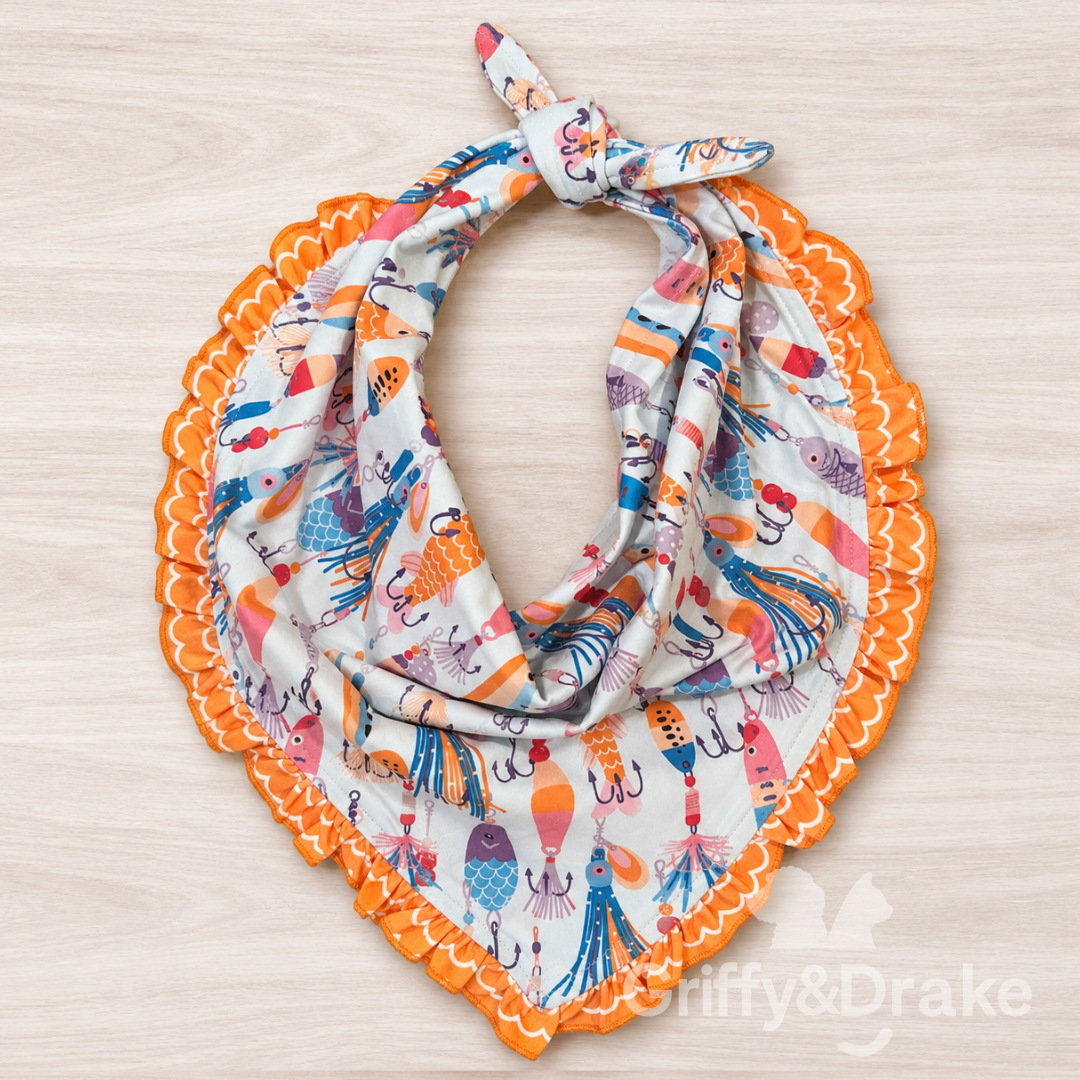 Gone Fishing Ruffle Bandana